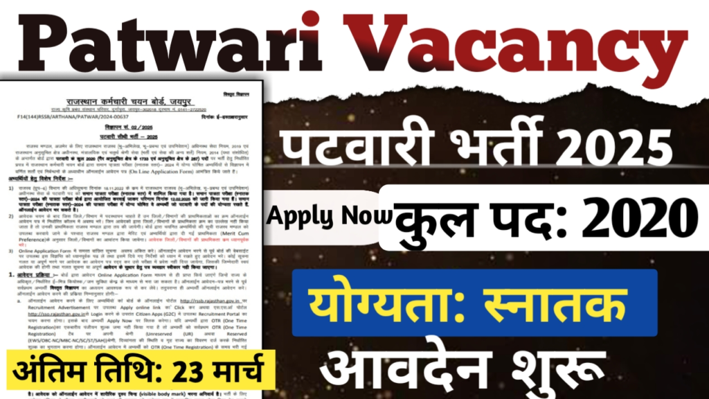 Rajasthan Patwari Vacancy 2025